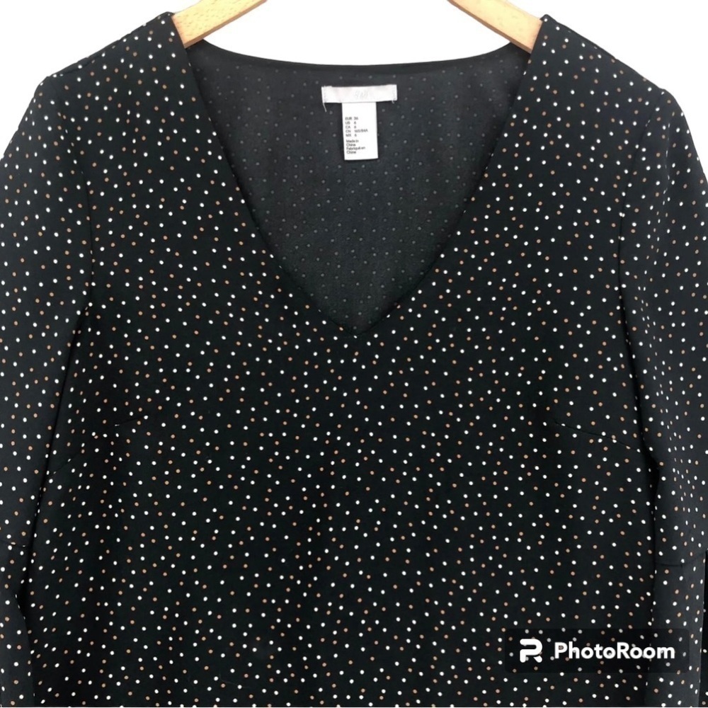 H&M Shift Polka Dot Knee Length Dress Size:6 - Picture 3 of 7
